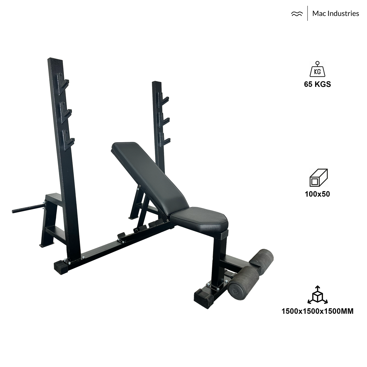 Mac - BRF8004 - Adjustable Olympic Bench Press Incline, Decline & Flat for Weight & Strength Training, Home & Commercial Purpose