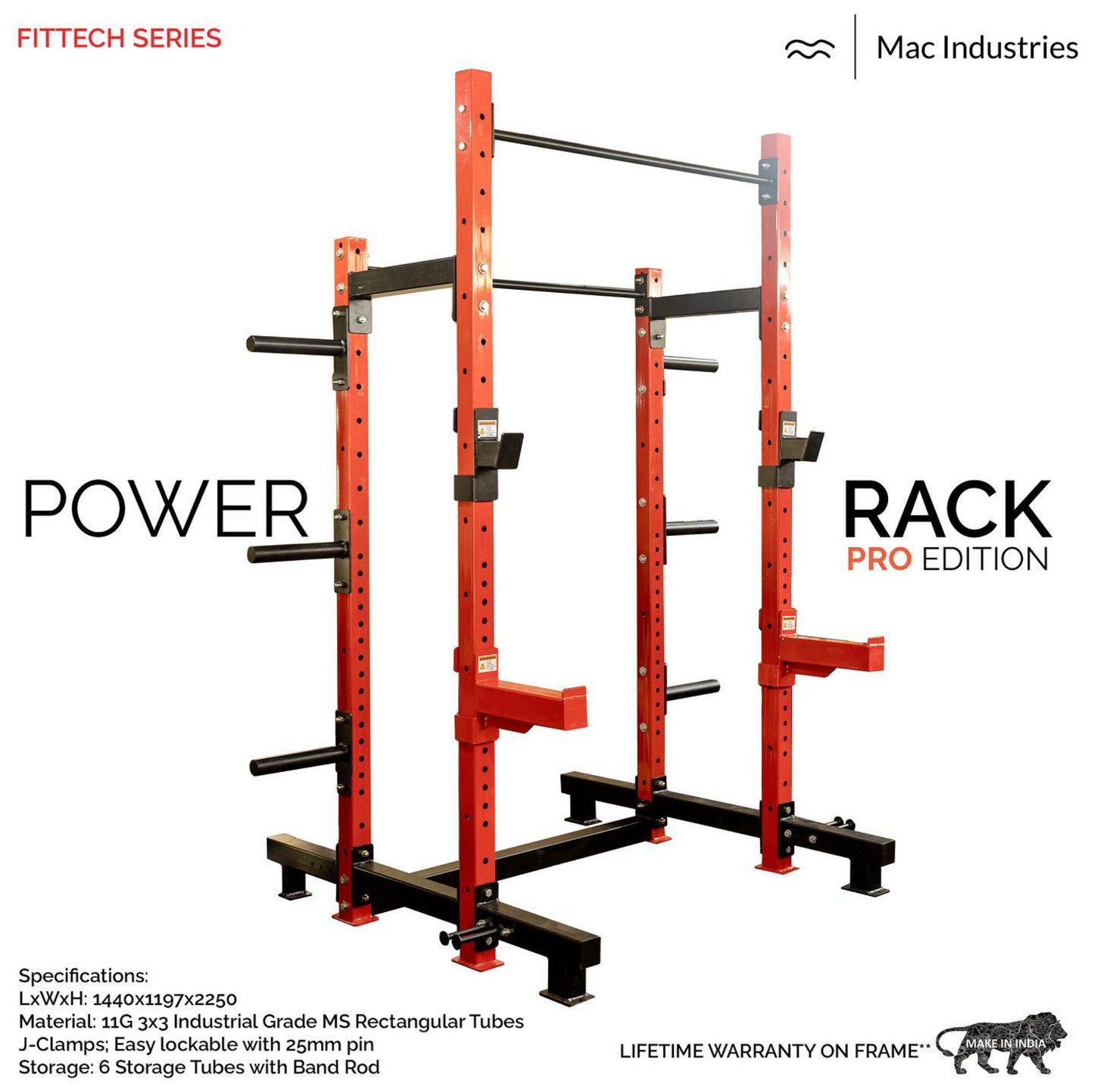 Mac - BRF6022 - Multi-Function Power Rack with Adjustable J-Clamps, Strength Training Machine for Home & Commercial Purpose (PRO Edition)