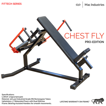 Mac - 7003H - Incline Upper & Middle Chest Fly for Home & Commercial Purpose ( PRO-Edition, Heavy, Black & Red)