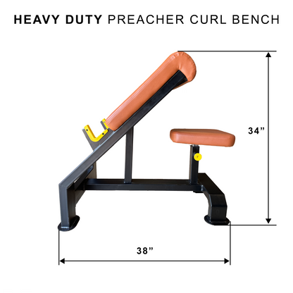 Mac - 8010A - Preacher Curl Flat Bench with Olympic rod Holder, Bicep Curl, Forearm for Gym & Home (Heavy Duty) - Max Weight Capacity : 450 Kg