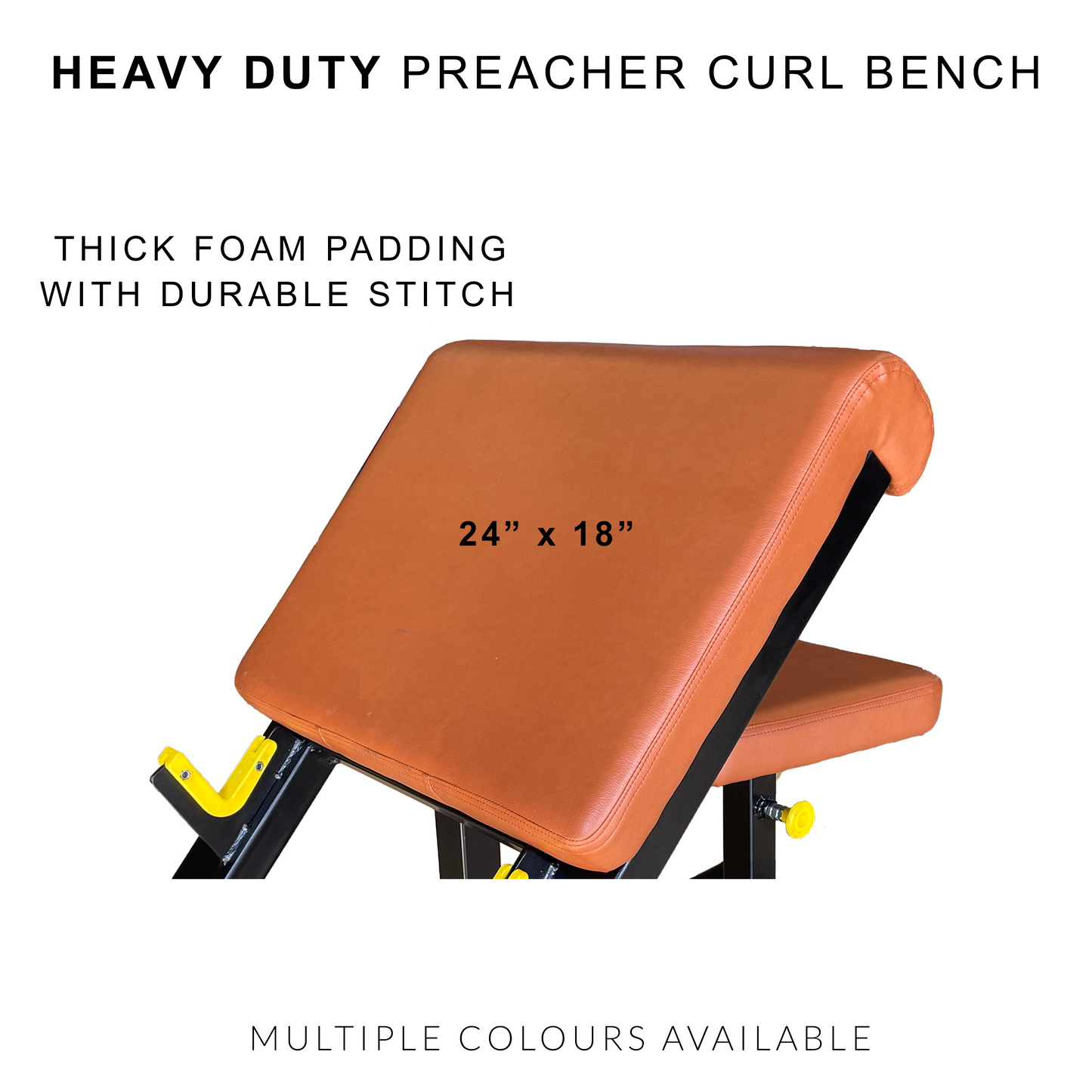 Mac - 8010A - Preacher Curl Flat Bench with Olympic rod Holder, Bicep Curl, Forearm for Gym & Home (Heavy Duty) - Max Weight Capacity : 450 Kg