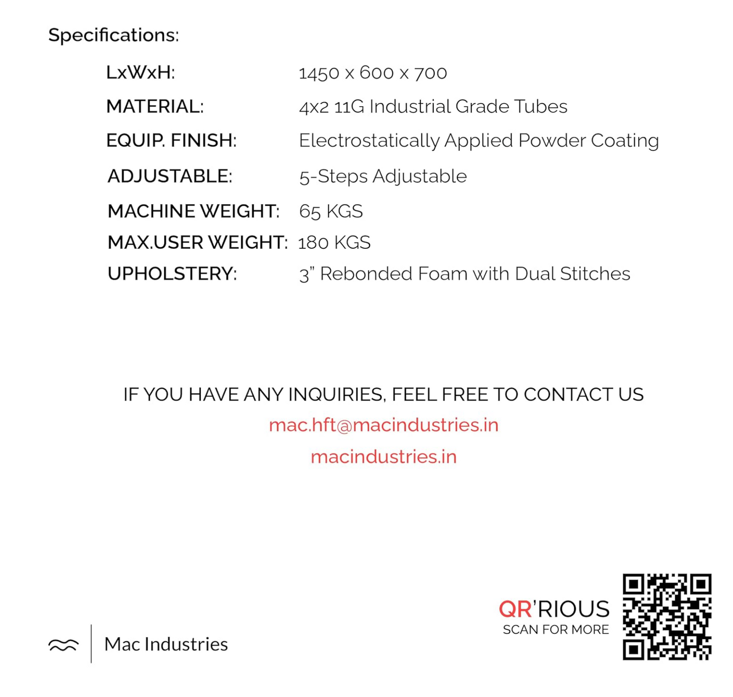 Mac - 3018 - Seated Calf Raise with Adjustable Supporting Pads